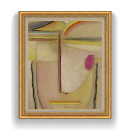 【油絵 直筆仕上げ】ヤウレンスキー　抽象的な頭部、金とピンク F20 【額入り】 絵画 販売 20号 油彩 抽象画 883×754mm 複製画 送料無料 プレゼント ギフト 開店祝い 開業祝い 退職祝い 新築祝い リビング 玄関 モダン アートフレーム 壁掛け