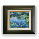 【油絵 直筆仕上げ】クロード・モネ 睡蓮 (5) F3 【額入り】 絵画 販売3号 油彩 風景画 420×368mm 複製画 送料無料 プレゼント ギフト 開店...