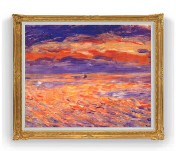 絵自体（キャンバス）の大きさ　910×727mm 【お届け日数】 ご注文日から　14-22日以内　に到着いたします。 ※一部在庫商品は早期出荷可能の場合がございます。 お急ぎに際は別途Eメールにてお問い合わせください。 お問い合わせメールアドレス 　shopmaster@artrest.jp 【留意事項】 ※注文個数によりお届け日が変わることがあります。 ※直筆仕上げ商品のため色彩が若干異なる場合がございますので 予めご了承くださいませ。 絵画 販売 インテリア 油絵 油彩 壁掛け 複製画 風景画 ゴッホ モネ ルノワール その他 静物画 肖像画 アート プレゼント 開業祝い 退職祝い 新築祝い 玄関 リビングアート 風水 縁起 フレーム 贈り物ルノワール 海の夕日