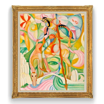 抽象畫 - 【油絵 直筆仕上げ】アマデオ・デ・ソウザ・カルドソ D. Quixote F30サイズ 【油彩 国内生産 インテリア】絵画 販売 30号 大きな絵画サイズ 額入り 抽象画 額縁 1039×857mm 複製画 送料無料