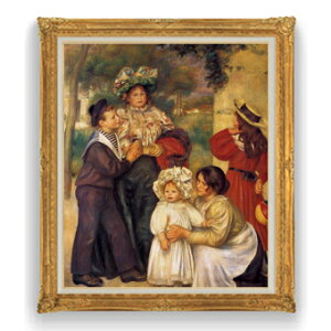 【油絵 直筆仕上げ】ルノワール 画家の家族 F30サイズ 【油彩 国内生産 インテリア】絵画 販売 30号 大きな絵画サイズ 額入り 風景画 額縁 1039×857mm 複製画 送料無料