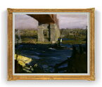 【油絵 直筆仕上げ】ジョージ・ベローズ Bridge, Blackwell’s Island F30サイズ 【油彩 国内生産 インテリア】絵画 販売 30号 大きな絵画サイズ 額入り 風景画 額縁 1039×857mm 複製画 送料無料