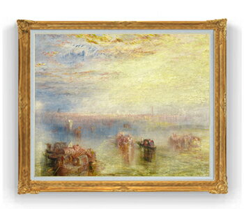 【油絵 直筆仕上げ】ターナー ヴェネツィアへのアプローチ F30サイズ 【油彩 国内生産 インテリア】絵画 販売 30号 大きな絵画サイズ 額入り 風景画 額縁 1039×857mm 複製画 送料無料