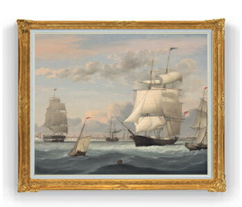 【油絵 直筆仕上げ】レーン ニューヨーク港 F30サイズ 【油彩 国内生産 インテリア】絵画 販売 30号 大きな絵画サイズ 額入り 風景画 額縁 1039×857mm 複製画 送料無料