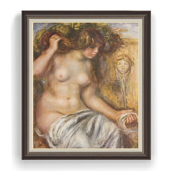 絵自体（キャンバス）の大きさ　910×727mm 【お届け日数】 ご注文日から　14-22日以内　に到着いたします。 ※一部在庫商品は早期出荷可能の場合がございます。 お急ぎに際は別途Eメールにてお問い合わせください。 お問い合わせメールアドレス 　shopmaster@artrest.jp 【留意事項】 ※注文個数によりお届け日が変わることがあります。 ※直筆仕上げ商品のため色彩が若干異なる場合がございますので 予めご了承くださいませ。 絵画 販売 インテリア 油絵 油彩 壁掛け 複製画 風景画 ゴッホ モネ ルノワール その他 静物画 肖像画 アート プレゼント 開業祝い 退職祝い 新築祝い 玄関 リビングアート 風水 縁起 フレーム 贈り物ルノワール 泉に寄る女