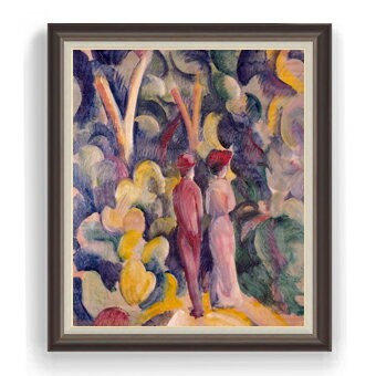 【油絵 直筆仕上げ】アウグスト・マッケ Couple on the Forest Track F30サイズ 【油彩 国内生産 イン..