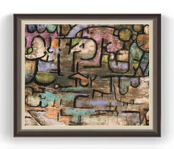 【油絵 直筆仕上げ】パウル・クレー After The Flood F30サイズ 【油彩 国内生産 インテリア】絵画 販売 30号 大きな絵画サイズ 額入り 抽象画 額縁 1070×887mm 複製画 送料無料