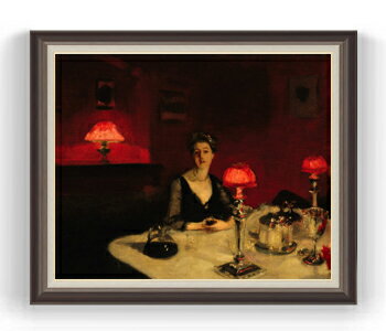 樂天商城 - 【油絵 直筆仕上げ】サージェント Le verre de porto F30サイズ 【油彩 国内生産 インテリア】絵画 販売 30号 大きな絵画サイズ 額入り 風景画 額縁 1070×887mm 複製画 送料無料