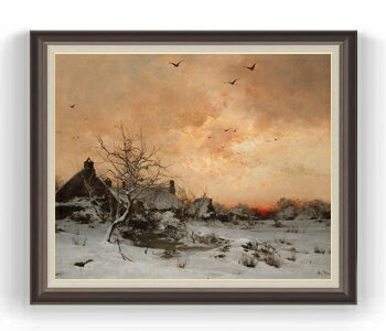 Rakuten - 【油絵 直筆仕上げ】プルーズ 1月、ランブイエ近く F30サイズ 【油彩 国内生産 インテリア】絵画 販売 30号 大きな絵画サイズ 額入り 風景画 額縁 1070×887mm 複製画 送料無料