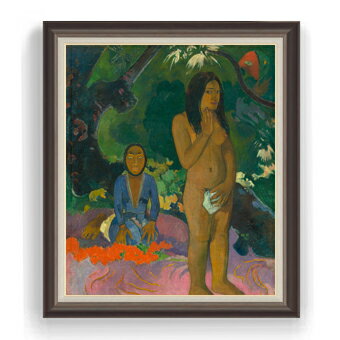 Rakuten - 【油絵 直筆仕上げ】ゴーギャン Words of the Devil F30サイズ 【油彩 国内生産 インテリア】絵画 販売 30号 大きな絵画サイズ 額入り 人物画 額縁 1070×887mm 複製画 送料無料