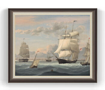 【油絵 直筆仕上げ】レーン ニューヨーク港 F30サイズ 【油彩 国内生産 インテリア】絵画 販売 30号 大きな絵画サイズ 額入り 風景画 額縁 1070×887mm 複製画 送料無料