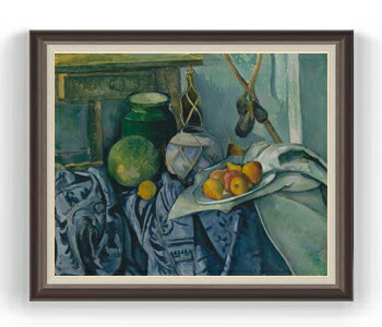 【油絵 直筆仕上げ】セザンヌ 水差しとナス F30サイズ 【油彩 国内生産 インテリア】絵画 販売 30号 大..