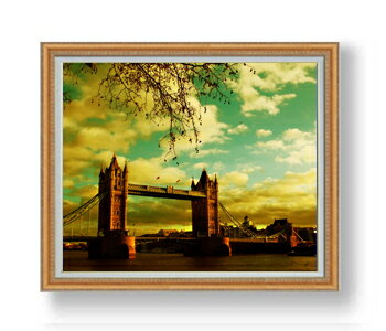 Rakuten - 【油絵 直筆仕上げ】ロンドン橋を眺む F30サイズ 額入り 【額入り】 油彩 風景画 オリジナルインテリア絵画 風水画 アート絵画 30号 大きな絵画サイズ 額入り 複製画 送料無料 1070×887mm