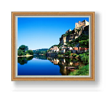 【油絵 直筆仕上げ】崖下の紺蒼 F30サイズ 額入り 【額入り】 油彩 風景画 オリジナルインテリア絵画 ..