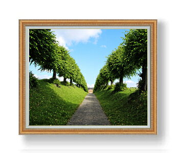 【油絵 直筆仕上げ】キャッスルアベニュー F30サイズ 額入り 【額入り】 油彩 風景画 オリジナルインテリア絵画 風水画 アート絵画 30号 大きな絵画サイズ 額入り 複製画 送料無料 1070×887mm