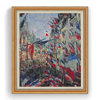 【油絵 直筆仕上げ】クロード・モネ サン＝ドニ通り、1878年6月30日の祝日 F30サイズ 【油彩 国内生産 ..