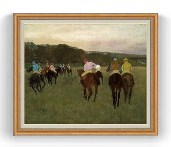 【油絵 直筆仕上げ】ドガ ロンシャンの競馬 F30サイズ 【油彩 国内生産 インテリア】絵画 販売 30号 大..