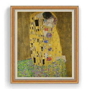 Rakuten - 【油絵 直筆仕上げ】クリムト 接吻 F30サイズ 【油彩 国内生産 インテリア】絵画 販売 30号 大きな絵画サイズ 額入り 抽象画 額縁 1070×887mm 複製画 送料無料