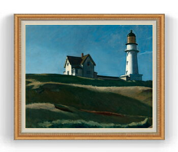 【油絵 直筆仕上げ】エドワード・ホッパー Lighthouse Hill F30サイズ 【油彩 国内生産 インテリア】絵画 販売 30号 大きな絵画サイズ 額入り 風景画 額縁 1070×887mm 複製画 送料無料