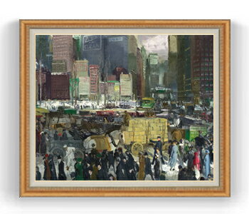 【油絵 直筆仕上げ】ジョージ・ベローズ New York F30サイズ 【油彩 国内生産 インテリア】絵画 販売 30号 大きな絵画サイズ 額入り 風景画 額縁 1070×887mm 複製画 送料無料