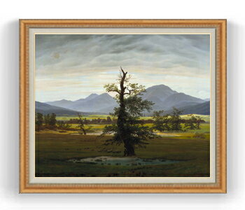 フリードリヒ Solitary Tree F30サイズ 絵画 販売 30号 大きな絵画サイズ 額入り 風景画 額縁 1070×887mm 複製画 送料無料