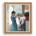【油絵 直筆仕上げ】ルシニョール The girl with carnation F30サイズ 【油彩 国内生産 インテリア】絵画 販売 30号 大きな絵画サイ...