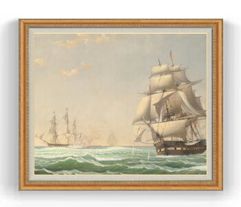 【油絵 直筆仕上げ】レーン アメリカフリゲート党首 F30サイズ 【油彩 国内生産 インテリア】絵画 販売..