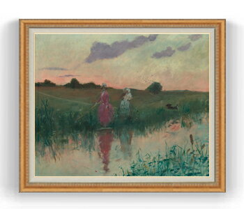 风景画 - 【油絵 直筆仕上げ】フォレイン 釣り F30サイズ 【油彩 国内生産 インテリア】絵画 販売 30号 大きな絵画サイズ 額入り 風景画 額縁 1070×887mm 複製画 送料無料