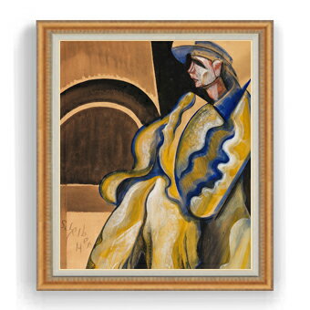Rakuten - 【油絵 直筆仕上げ】シャイバー デア・マン F30サイズ 【油彩 国内生産 インテリア】絵画 販売 30号 大きな絵画サイズ 額入り 抽象画 額縁 1070×887mm 複製画 送料無料