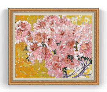 【油絵 直筆仕上げ】ジャコメッティ 咲き誇るツツジ F30サイズ 【油彩 国内生産 インテリア】絵画 販売 30号 大きな絵画サイズ 額入り 抽象画 額縁 1070×887mm 複製画 送料無料