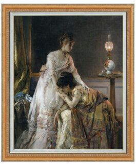 【油絵 直筆仕上げ】スティーブンス After the Dance アルフレッド F30 【油彩 国内生産 インテリア】絵画 販売 30号 大きな絵画サイズ 額入り 人物画 額縁 1070×887mm 複製画 送料無料