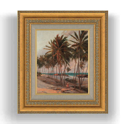 美术, 美术品, 古董, 民间工艺品 - 【油絵 直筆仕上げ】フィゲイレード Praia de Fortaleza F3サイズ 額入り 油絵直筆仕様げ 422×370mm 額縁ガラス板 ｜ 絵画 アート インテリア 壁掛け複製画