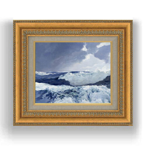 【油絵 直筆仕上げ】フレデリック・ジャッド・ウォー Mid Ocean F3サイズ 額入り 油絵直筆仕様げ 422×3..