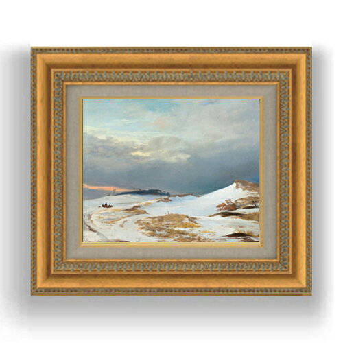 樂天商城 - 【油絵 直筆仕上げ】ルンドビー Winter Landscape F3サイズ 額入り 油絵直筆仕様げ 422×370mm 額縁ガラス板 ｜ 絵画 アート インテリア 壁掛け複製画