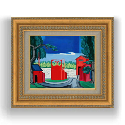 【油絵 直筆仕上げ】ブルームナー パゴダ F3サイズ 額入り 油絵直筆仕様げ 422×370mm 額縁ガラス板 ｜ 絵画 アート インテリア 壁掛け複製画