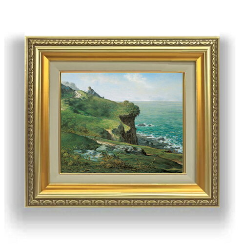 【油絵 直筆仕上げ】ミレー グレヴィルの断崖 F3サイズ 額入り 油絵直筆仕様げ 418×366mm 額縁ガラス板 ｜ 絵画 アート インテリア 壁掛け複製画