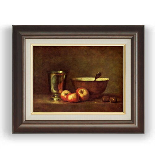 額縁外寸サイズ ---------------------------------------------- ゴールドC/シルバーC 481×391mm ブラウンB 461×370mm ベーシック 479×389mm クラシックゴールド/クラシックシルバー 475×385mm ---------------------------------------------- 付属品：吊り紐、吊り金具（額側）、表面ガラス/アクリル板 ※一部在庫商品は早期出荷可能の場合がございます。 お急ぎに際は別途Eメールにてお問い合わせください。 お問い合わせメールアドレス 　shopmaster@artrest.jp 留意事項 ・ラッピング包装希望の場合は次々画面注文備考欄に記載ください。 ・直筆仕上げ商品のため色彩が若干異なる場合がございますので 予めご了承くださいませ。 絵画 販売 インテリア 油絵 油彩 壁掛け 複製画 風景画 ゴッホ モネ ルノワール その他 静物画 肖像画 アート プレゼント 開業祝い 退職祝い 新築祝い 玄関 リビングアート 風水 縁起 フレーム 贈り物シャルダン 銀のカップ