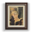 【油絵 直筆仕上げ】ルノワール 読書する少女 F4 【額入り】 絵画 販売 4号 油彩 人物画 461×370mm 複製画 送料無料 プレゼント ギフト 開店祝...