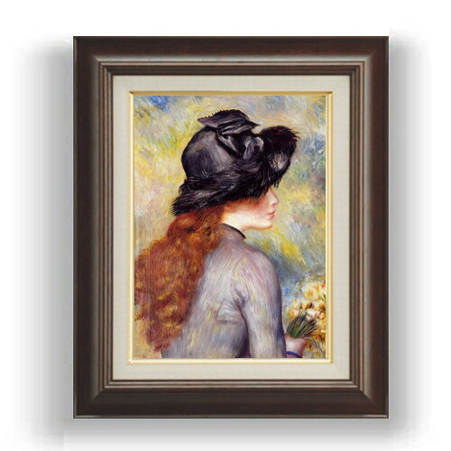 【油絵 直筆仕上げ】ルノワール チューリップの花束を持つ少女 F4 【額入り】 絵画 販売 4号 油彩 人物画 461×370mm 複製画 送料無料 プレゼント ギフト 開店祝い 開業祝い 退職祝い 新築祝い リビング 玄関 モダン 壁掛け