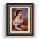 【油絵 直筆仕上げ】ルノワール 雛菊と少女 F4 【額入り】 絵画 販売 4号 油彩 人物画 461×370mm 複製画 送料無料 プレゼント ギフト 開店祝い...