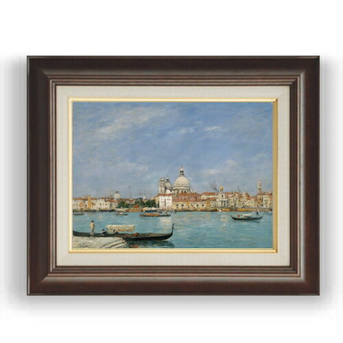 【油絵 直筆仕上げ】ブータン サンタ・マリア・デッラ・サルーテ聖堂-サン・ジョルジョ島から望む F4 【額入り】 絵画 販売 4号 油彩 風景画 461×370mm 複製画 送料無料