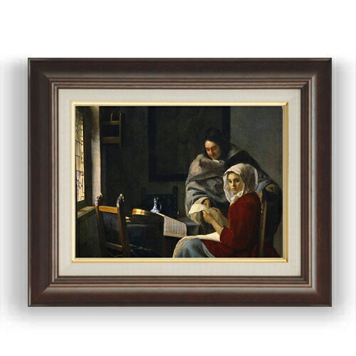【油絵 直筆仕上げ】フェルメール 青衣の女 F4 【額入り】 絵画 販売 4号 油彩 人物画 461×370mm 複製画 送料無料 プレゼント ギフト 開店祝い 開業祝い 退職祝い 新築祝い リビング 玄関 モダン 壁掛け