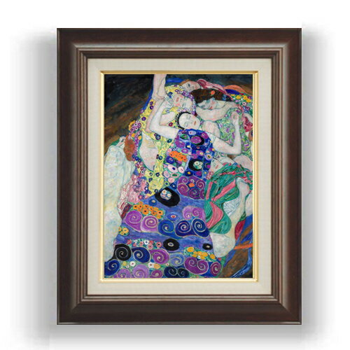 【油絵 直筆仕上げ】クリムト The Virgin F4 【額入り】 絵画 販売 4号 油彩 抽象画 461×370mm 複製画 送料無料 プレゼント ギフト 開店祝い 開業祝い 退職祝い 新築祝い リビング 玄関 モダン 壁掛け