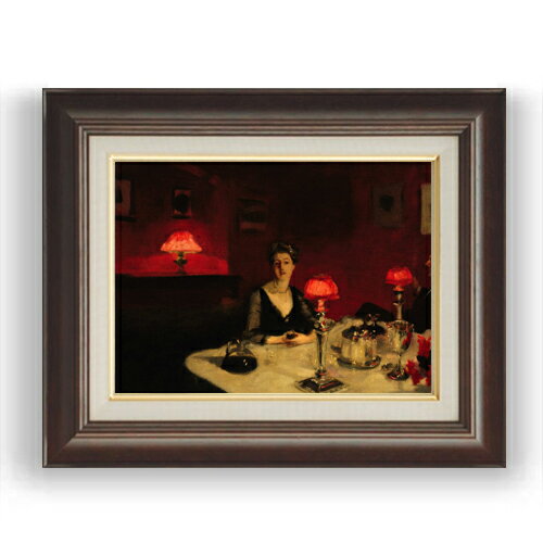 樂天商城 - 【油絵 直筆仕上げ】サージェント Le verre de porto F4 【額入り】 絵画 販売 4号 油彩 風景画 461×370mm 複製画 送料無料 プレゼント ギフト 開店祝い 開業祝い 退職祝い 新築祝い リビング 玄関 モダン 壁掛け