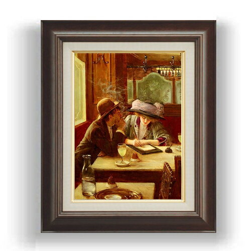 【油絵 直筆仕上げ】ジャン・ベロー 手紙 F4 【額入り】 絵画 販売 4号 油彩 人物画 461×370mm 複製画 送料無料 プレゼント ギフト 開店祝い 開業祝い 退職祝い 新築祝い リビング 玄関 モダン 壁掛け