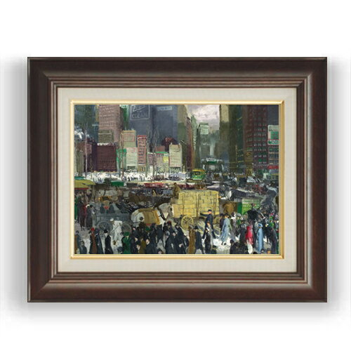 Rakuten - 【油絵 直筆仕上げ】ジョージ・ベローズ New York F4 【額入り】 絵画 販売 4号 油彩 人物画 461×370mm 複製画 送料無料 プレゼント ギフト 開店祝い 開業祝い 退職祝い 新築祝い リビング 玄関 モダン 壁掛け