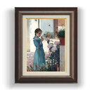【油絵 直筆仕上げ】ルシニョール The girl with carnation F4 【額入り】 絵画 販売 4号 油彩 人物画 461×370mm 複製画 ...