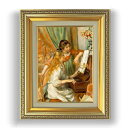 【油絵 直筆仕上げ】ルノワール ピアノに寄る少女たち F4 【額入り】 絵画 販売 4号 油彩 人物画 477×387mm 複製画 送料無料 プレゼント ギフト...