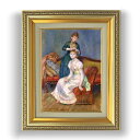 【油絵 直筆仕上げ】ルノワール 髪かざり F4 【額入り】 絵画 販売 4号 油彩 人物画 477×387mm 複製画 送料無料 プレゼント ギフト 開店祝い ...