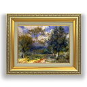 【油絵 直筆仕上げ】ルノワール 陽だまりの風景 F4 【額入り】 絵画 販売 4号 油彩 風景画 477×387mm 複製画 送料無料 プレゼント ギフト 開店...